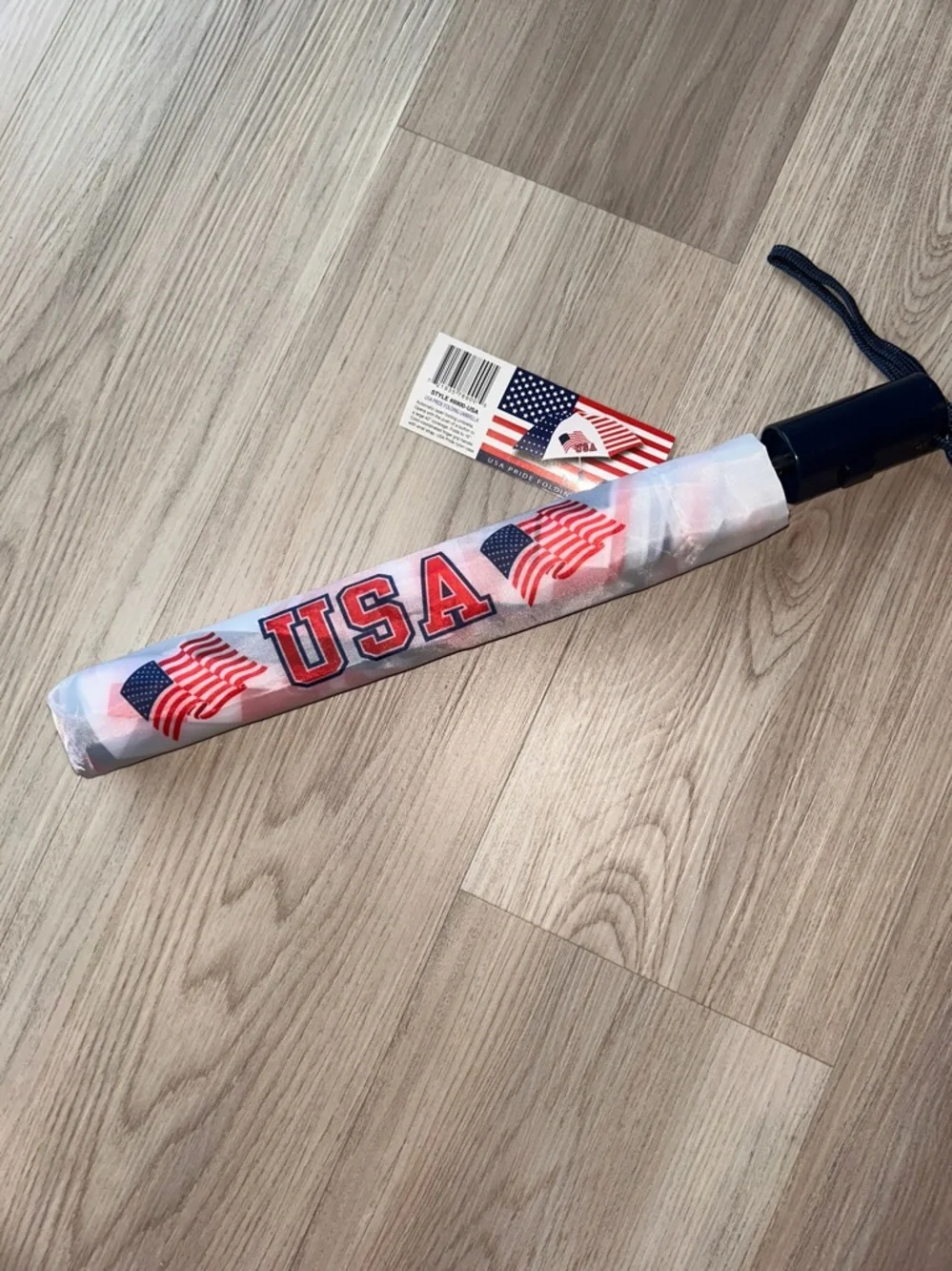 Storm Duds USA Pride Folding Umbrella Patriotic Compact Flag Rain Sun Shield